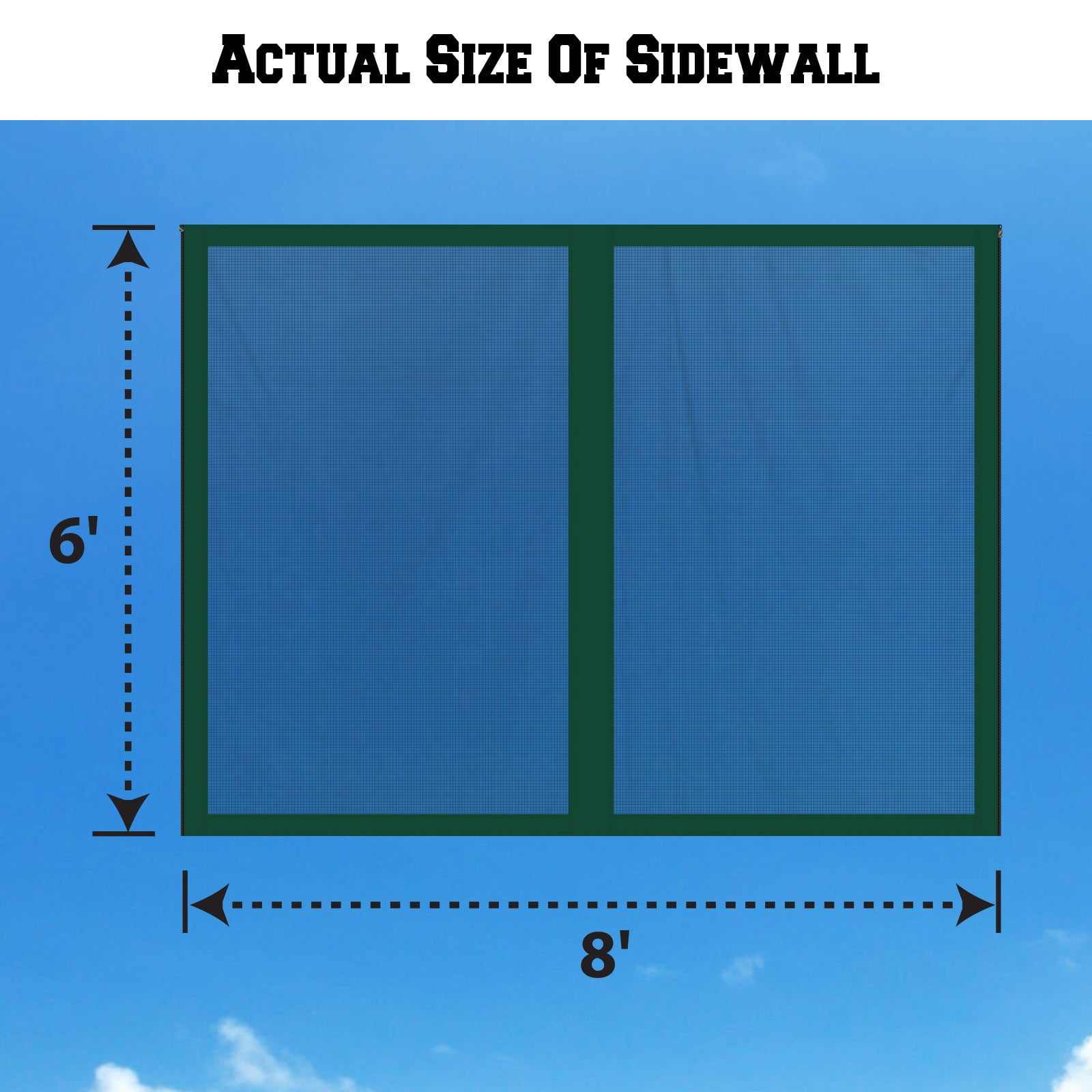 ALUVIERA Canopy Replacement Sidewalls Mosquito Netting Screen Walls for Gazebo Size 8x8 FT, 4 Pack,(8'Wx6'H,Green)