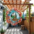 thumbnail image 6 of Outdoor Hanging Flower-Shaped Stained Glass Hummingbird Feeder, Hand-Painted Polka Dots Glass Station with Perch Rings for Garden and Patio Decoration, 6 of 6
