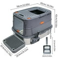thumbnail image 6 of BingoPaw Cat Litter Box Enclosed Cat Kitty Litter Box with Stainless Steel Tray Pan, Scoop, 6 of 11
