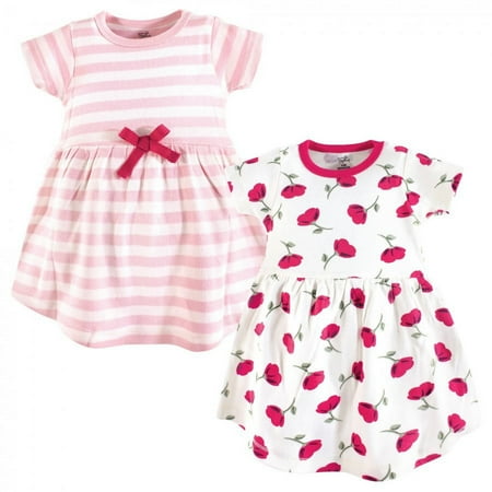 UPC: 0660168662603 | Touched by Nature Baby and Toddler Girl Organic Cotton Short-Sleeve Dresses 2pk  Petals  0-3 Months