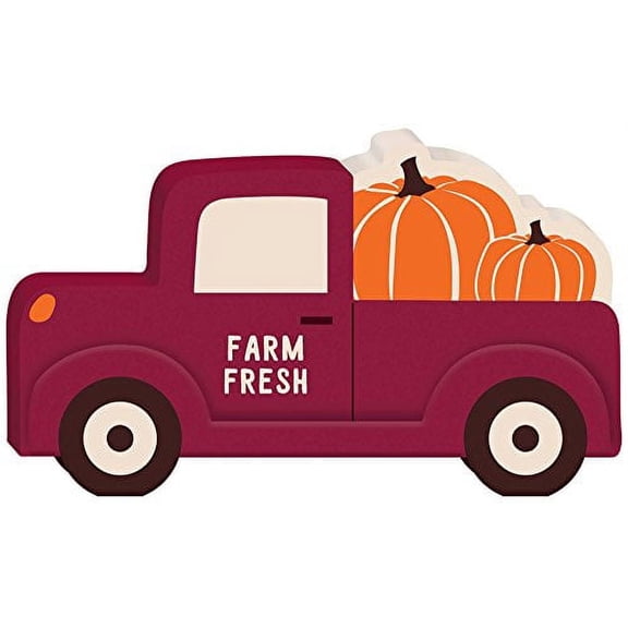 Pumpkin Pick-Up Truck Sign, 4 1/4" x 7 1/4"