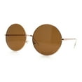 thumbnail image 4 of Iconic Hippie Oversized Round Circle Lens Boho Metal Rim Sunglasses Gold - Brown, 4 of 8