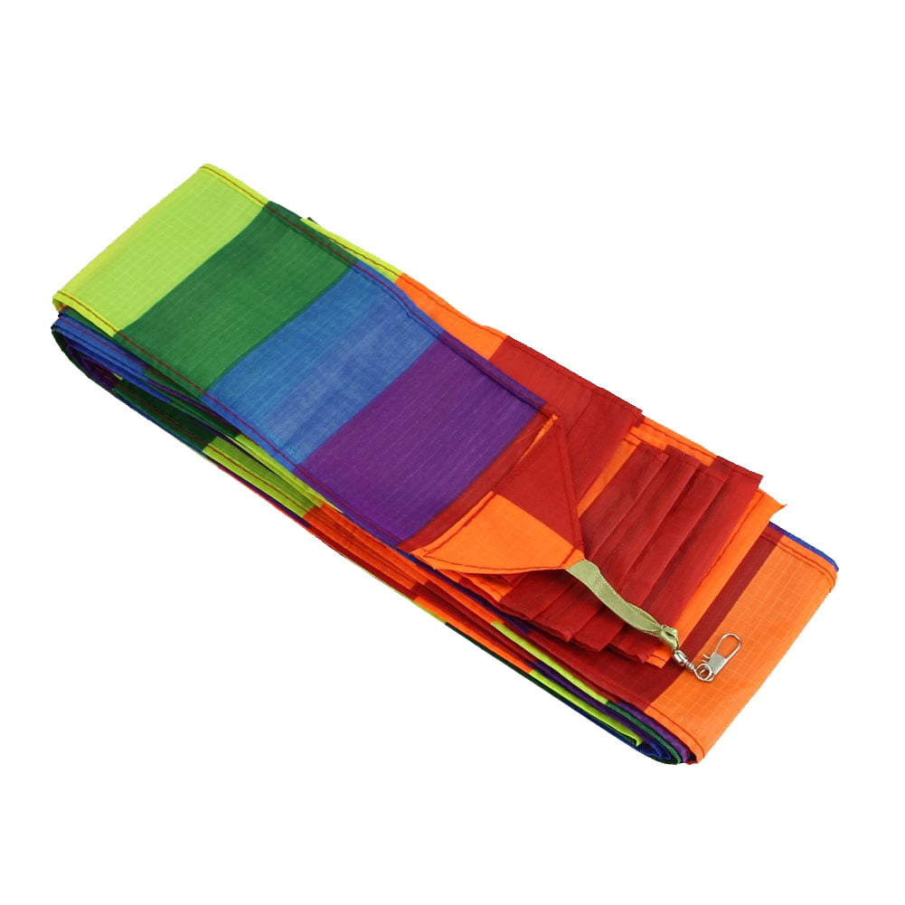 10m Long Nylon Rainbow Kite Tail Line Colourful Delta Kite Accessory Kid Toy 