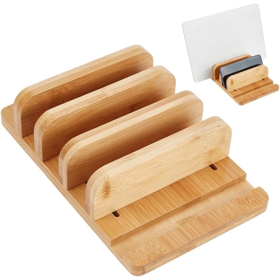 9.8x6.3x2.5 Inch Vertical Laptop Stand Wooden Desk Stand with Wide Compatibility & DIY Assembly Kit Adjustable Dock Laptop Holder