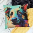 thumbnail image 2 of Autua Cute Pet German Shepherd Dog Throw Pillow Covers Linen Sofa Decorative Cushion Cases for Home Decor 22x22in, 2 of 5