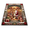 thumbnail image 6 of Cififendec Oversized Christmas 3D Visual Area Rug, 31.5"×19.68", Vintage Santa Themed Embossed Floor Mat for Xmas Living Room Floor Laying, 6 of 7