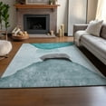 thumbnail image 6 of Addison Rugs Mayfield Washable Transitional Organic Teal Rectangle Rug, 3' x 5', 6 of 6