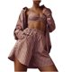 thumbnail image 1 of Jersey de manga larga con cuello vuelto liso para mujer, camisetas, pantalones, pantalones y camisola Wmkox8yi  bvn4101, 1 of 9