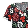 thumbnail image 4 of Nurse Scrubs for Women Tunic Fashion Floral Printed Nurse Uniforms Lounge Comfy V Neck Summer Medical Scrub with Two Pockets Short Sleeve Work T Shirts, 4 of 5