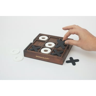 Iron & Glory | Tic Tac Toe Game | Wooden Board Games For Adults | Travel Games & Classic Board Games | Wooden Tic Tac Toe Game For Kids | Coffee Table Decor & Living Room Decor | Retro Board Games