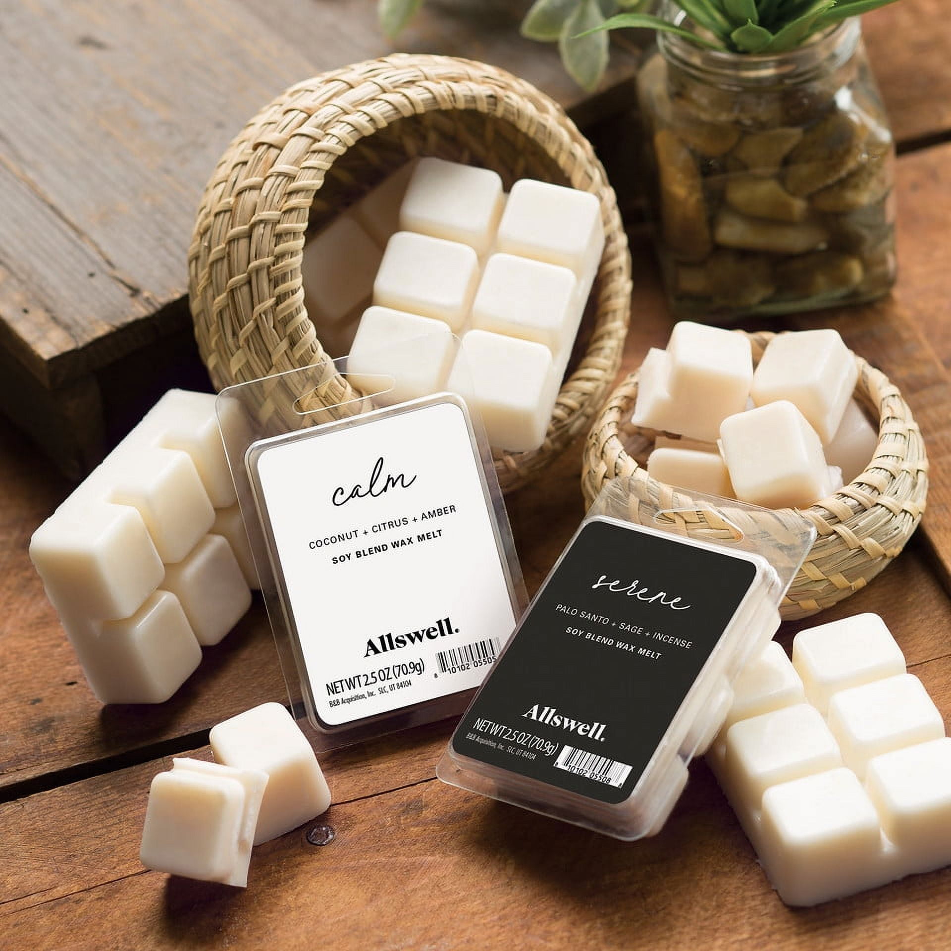 Allswell 6 Cube Wax Melts, Serene (Palo Santo + Sage + Incense), 2.5 oz