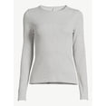 thumbnail image 2 of Free Assembly Women's Ribbed Crewneck Top with Long Sleeves, 2 of 6