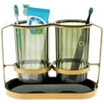 thumbnail image 1 of Toothbrush Holder Set for Bathrooms Drainage Utensil Holder Stylish Tooth Brush Stand Detachable Silverware Drying Rack Multipurpose Counter Chopsticks Organizer for Utensil Toothbrush, 1 of 6