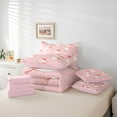 thumbnail image 6 of Manfei Merry Xmas Bedding Comforter Set 7pcs for Kids Children, Christmas Hat Snowman Full Bedding Set, Pink White Snowflake Fitted Sheet Flat Sheet, Ultra Soft Home Decor, 6 of 8