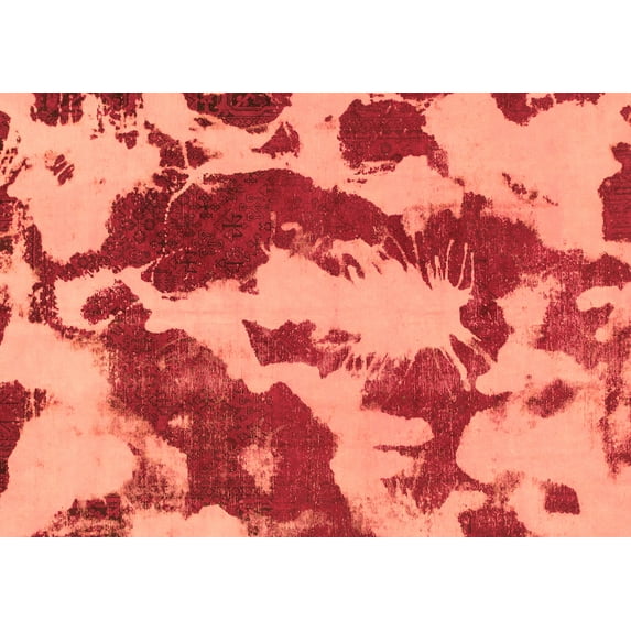 Ahgly Company Indoor Rectangle Abstract Orange Modern Area Rugs, 2' x 5'