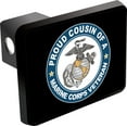 thumbnail image 1 of Proud Cousin of a Marine Corps Veteran Trailer Hitch Cover, 1 of 1