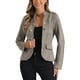 thumbnail image 1 of CHAQUETA STEAMPUNK DE MUJER DE SUEDE SINTÉTICO CON ABERTURA FRONTAL Y DECORACIÓN DE BOTONES L MARRÓN CLARO, 1 of 5