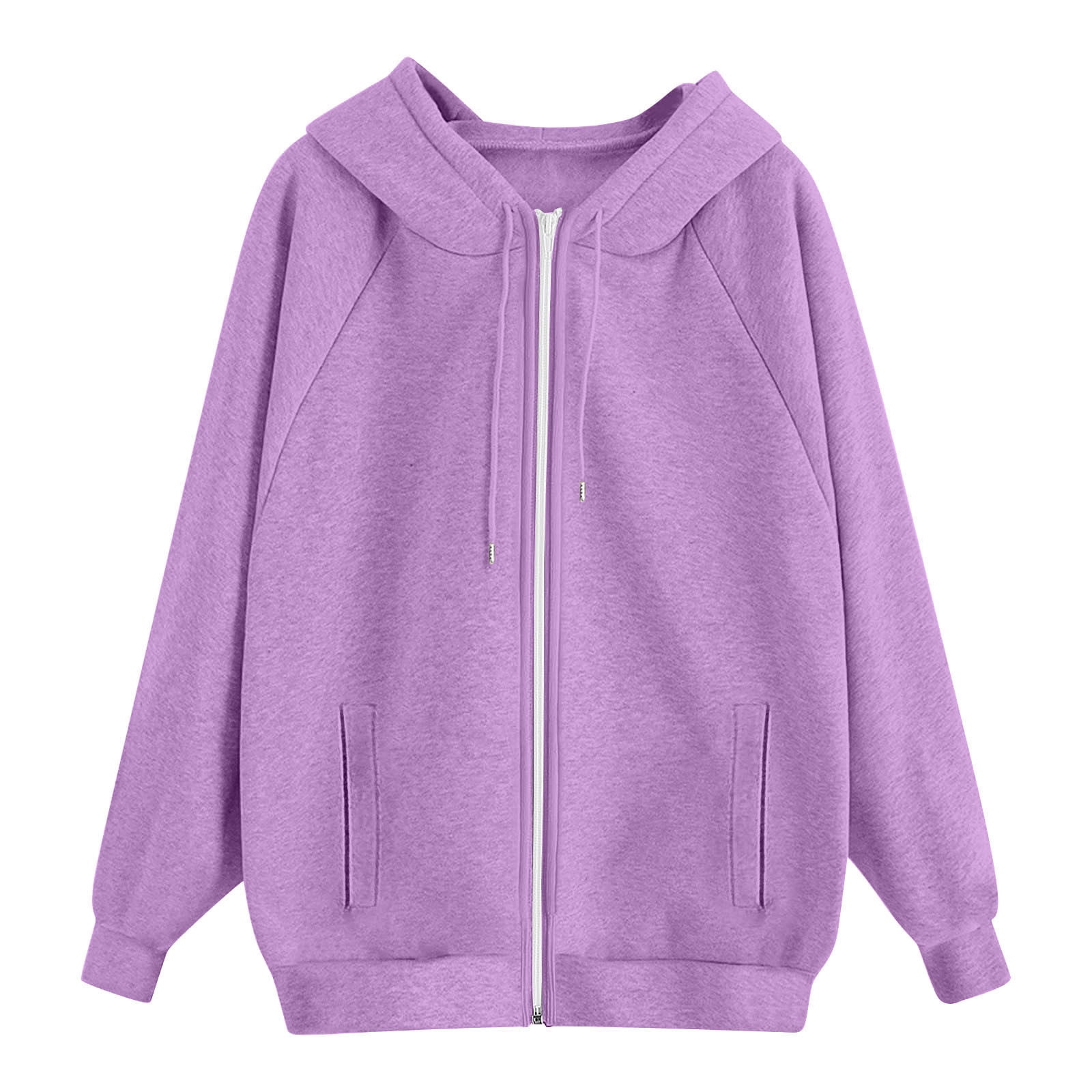 Abomasnow Womens Hoodies Plus Size Zipper Up Hooded Sweatshirts Lightweight Long Sleeve Solid Jacket Coat S-3XL