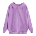 thumbnail image 6 of yardsong Women Zip Up Hoodie Oversized Sweatshirts 2025 Preppy Long Sleeve Casual Lightweight Y2K Hooded Track Jacket Purple,M, 6 of 7
