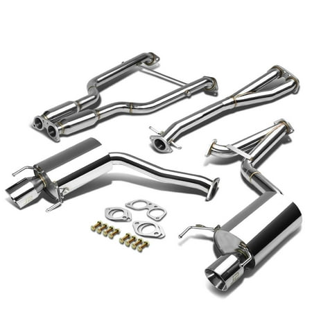 J2 Engineering J2-CBE-OS-051 J2 Engineering Dual 4" Muffler Tip Exhaust Catback System For 2006 to 2012 IS250 XE20 07 08 09 10 11