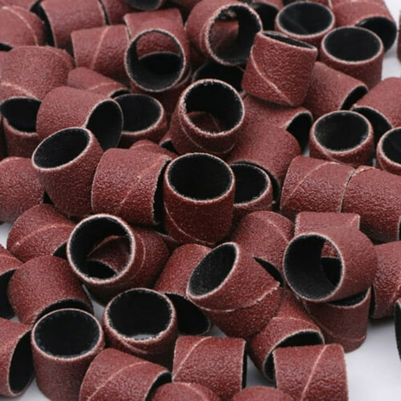 100pcs 1/2" Sanding Drum Sleeves 120Grit Abrasive 2x Mandrels for Rotary Tool