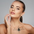 thumbnail image 2 of NOMADIC NOOK Realistic Collarbone Temporary Tatto 2 Pcs Blue, 2 of 5