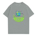 thumbnail image 2 of NAMTYQX Womens T Shirts Scoop Neck Gemustertes Plus Size Light Short Sleeve Basic Cool Print Relaxed Fit Oversized Graphic Tees for Women Gray Size 2XL, 2 of 4