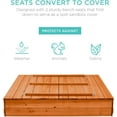 thumbnail image 3 of Songqin Large Outdoor Wooden Sand Box for Kids, Sandbox with Cover, Bench Seats Support up to 220 lbs, Bottom Liner for Drainage, Cedar Wood - Brown, 3 of 7