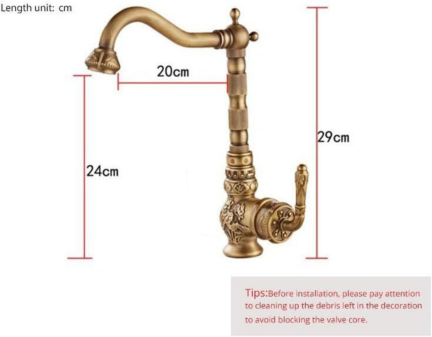 Basin Faucet Bathroom Sink Faucet Single Handle Brass and Ceramic Gold Vintage Hot Cold Mixer Tap Crane Luxury Gold Finished