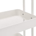 thumbnail image 6 of 3-Tier Rolling Utility Cart Storage Organizer Lockable Wheels Multifunctional Storage Portable Mobile Shelving Unit White, 6 of 7