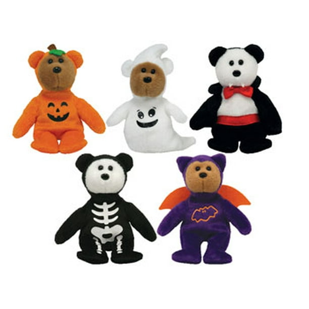 TY Halloweenie Beanie Babies Halloween 2008 Complete set of 5