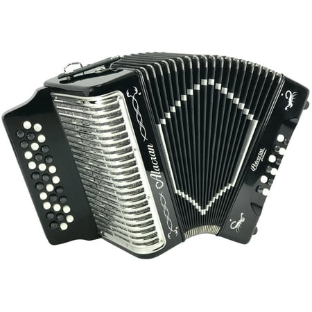 Alacran AL3112 Package: 3112 Diatonic Accordion Gloss Black in Sol/GCF