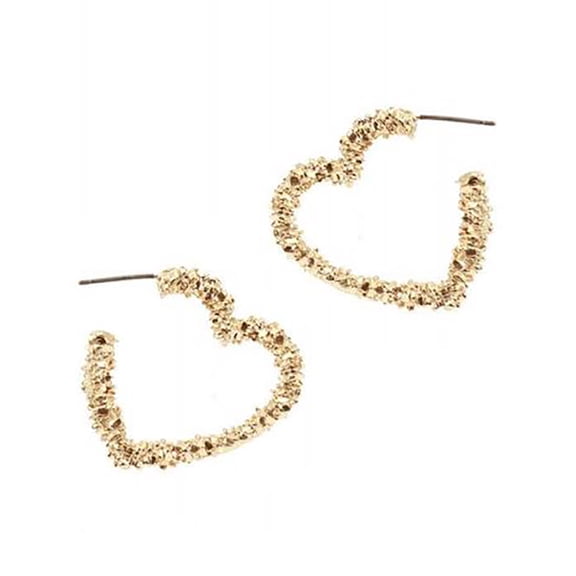 Blue Box Boutique Inc Small Gold Spiky Cluster Heart Hoop Earrings for Women, Teens | Valentine's Day, Galentine's Day Gift