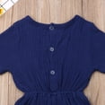 thumbnail image 3 of Diconna Infant Baby Romper Solid Color Short Sleeve Elastic Waist Jumpsuit, 3 of 5