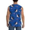 thumbnail image 4 of Haiem Men's Party Shark Cute Print Tank Tops Summer Sleeveless Cut Off Workout T-Shirts Fitness Vest Athletic Undershirts-Large, 4 of 8