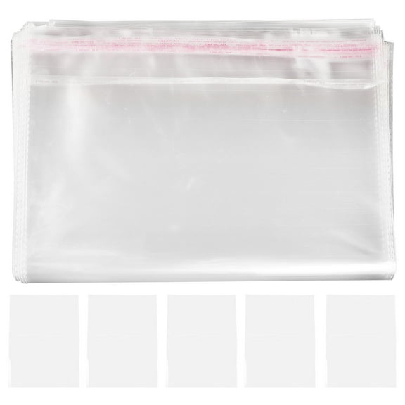 BRIGHTFUFU 100Pcs Rectangle Cellophane Bags For Documents And Cards Peel And Seal 30 X 40 Cm