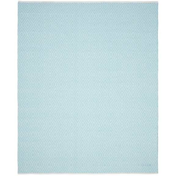 SAFAVIEH Montauk Kimberlyn Geometric Cotton Area Rug, Turquoise/Ivory, 5' x 8'