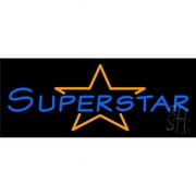 Superstar Clear Backing Neon Sign - Orange & Blue - 13 in. Tall x 32 in. Wide