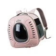 thumbnail image 3 of Mochila para gatos, cápsula espacial, plegable, con correa ajustable, bolsa de transporte para mascotas, mochila para acampar, viajar al aire libre rosa, 3 of 9