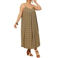thumbnail image 4 of MODA NOVA Juniors Plus Size Summer Spaghetti Strap Beach Bohemian Midi Dress, 4 of 6