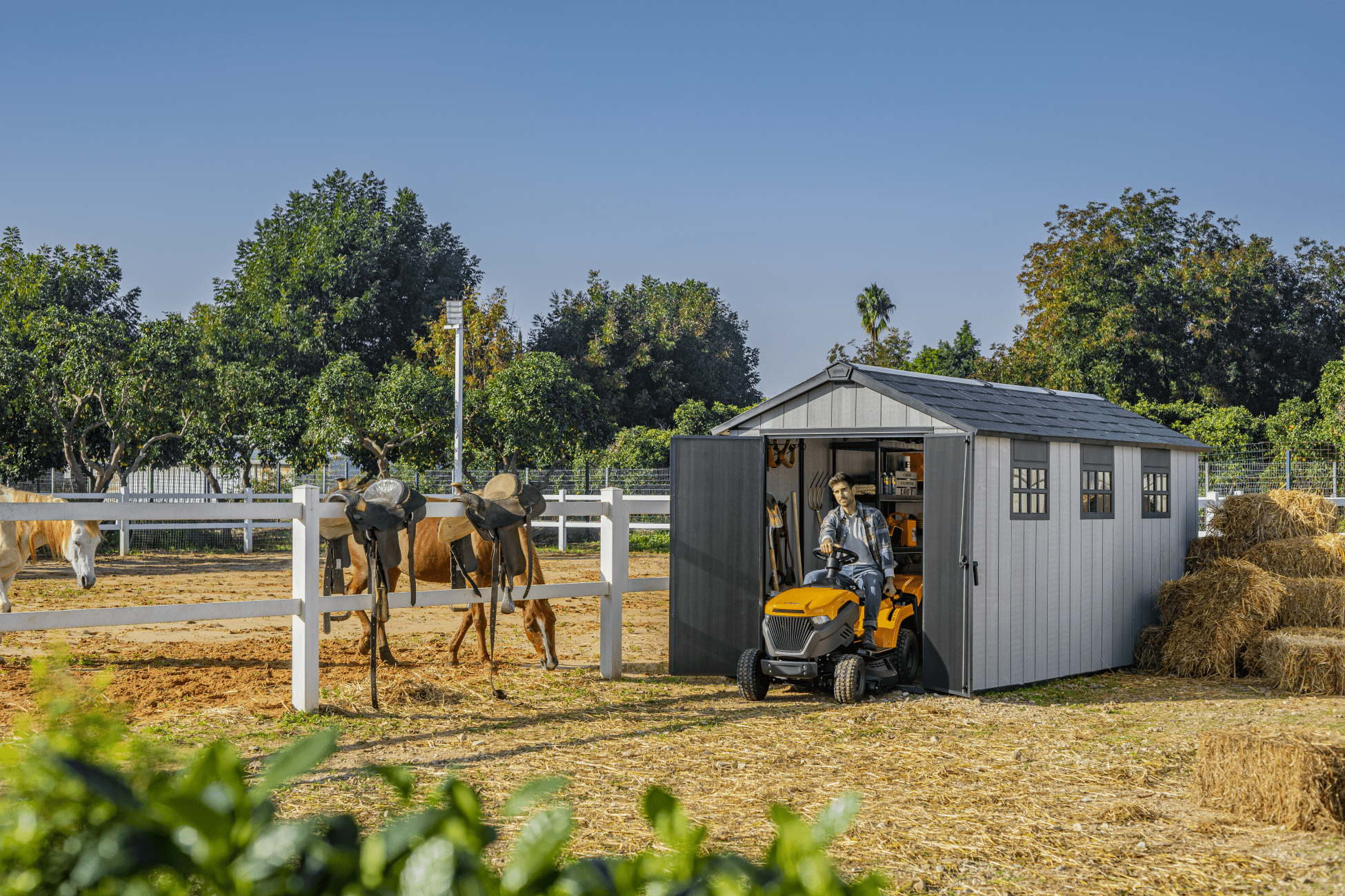 Keter Oakland 7.5x15 ft. Durable Resin Outdoor Storage Shed With