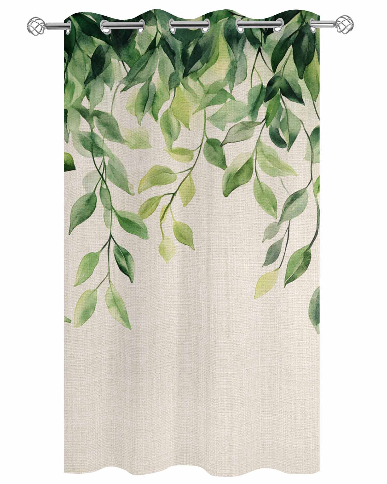 nqOlkjepod Outdoor Curtains for Patio Waterproof, Eucalyptus Leaves Outdoor Privacy Panels Grommet, Vintage Spring Leaves Aesthetic Blackout Outside Curtains for Porch/Cabana 54"x95", 1 Panel