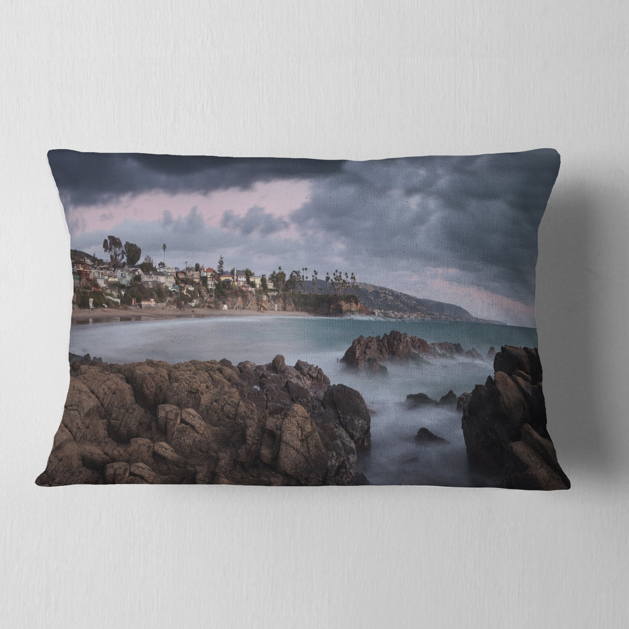 Designart 12" x 20" Multi-color Polyester Throw Pillow