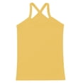 thumbnail image 4 of Lejafay Kids Girls Dance Tank Tops Cross Back Basic Camisole Knit Spaghetti Straps Vest Sleeveless Yellow 120, 4 of 5