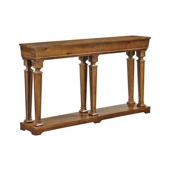 ACME Garrison 60" Rectangular Wooden Frame Console Table with Shelf in Oak