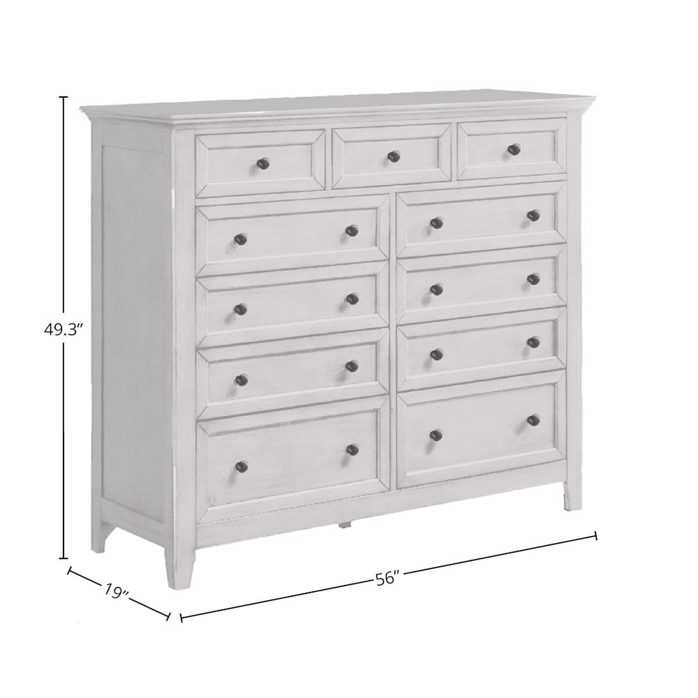 Intercon Furniture San Mateo 11-Drawer Gentlemen's Chest Rustic White