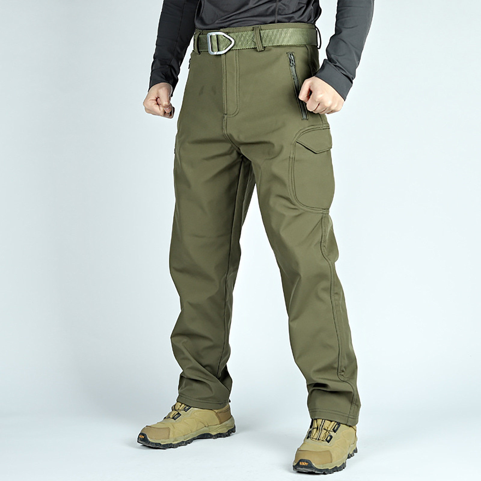 DeHolifer Men's Pants Elastic Waist Slim Fit Casual Outdoor Cargo Pants ...