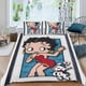 thumbnail image 2 of Betty Boop (2) Conjunto de sábanas temático, trío de piezas, cómodo y amigable con la piel, diseño único, regalo de decoración para el hogar para familiares, amigos y fans,135X200cm, 2 of 6