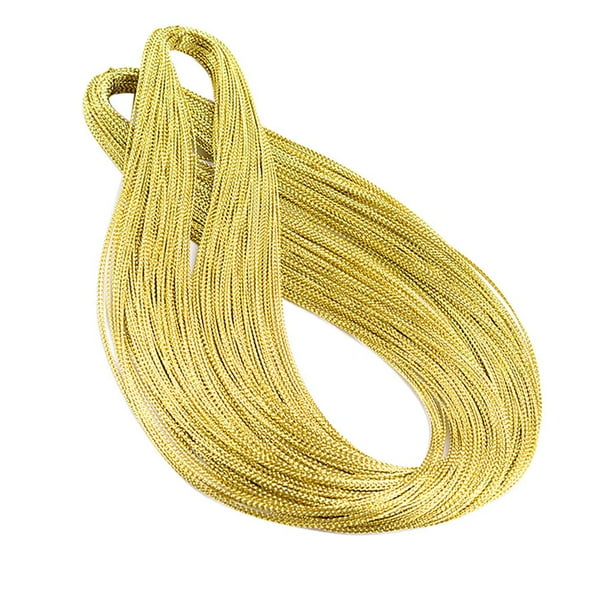Joyería Cordón Metálico Joyería Hilo Cuentas DIY Collar de Hilo Tejido a Mano Luz de oro