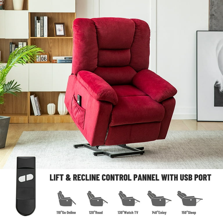 Red power lift online recliner